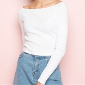 Off the shoulder long sleeve Brandy Melville top